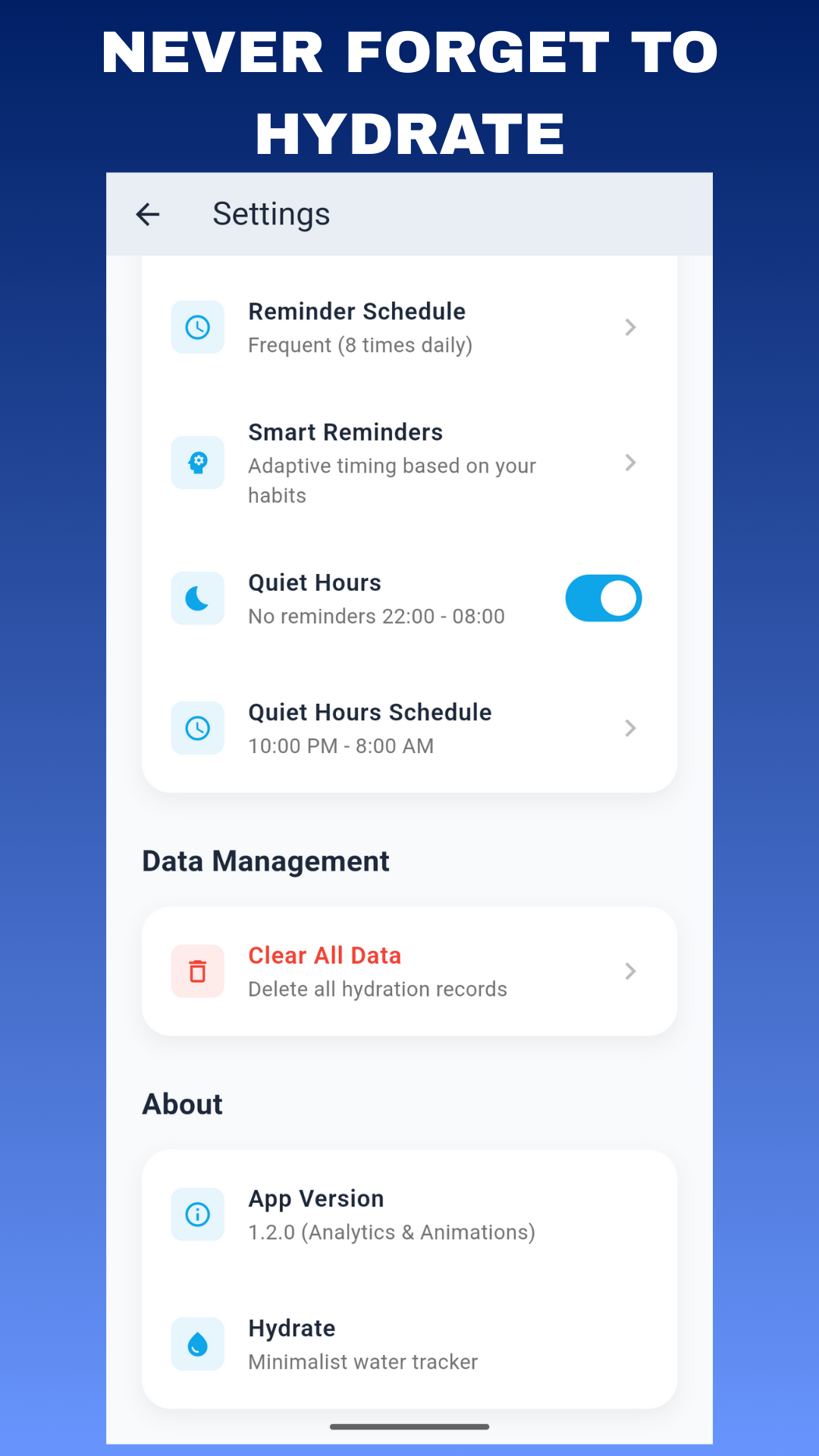 Reminder Settings - Smart notification system